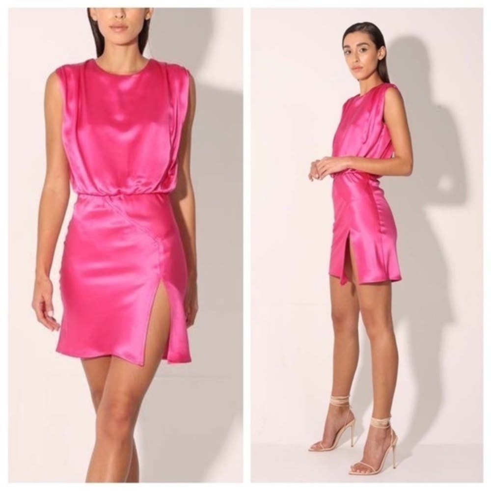 NONchalant The Label Dress Desiree Mini in Pink Satin